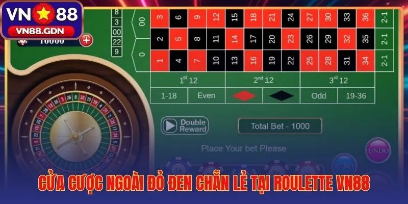 Chiến thuật chơi roulette VN88 và xác suất ~48.6% trên cửa ngoài