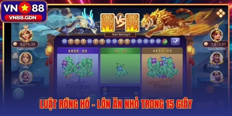 Kỹ năng đánh bài rồng hổ VN88 và luật so điểm 1 lá duy nhất